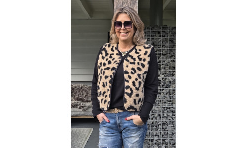 PANTER GILET zwart/zand